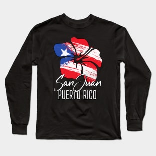 San Juan Puerto Rico Puerto Rican Pride Flag Amapola Long Sleeve T-Shirt